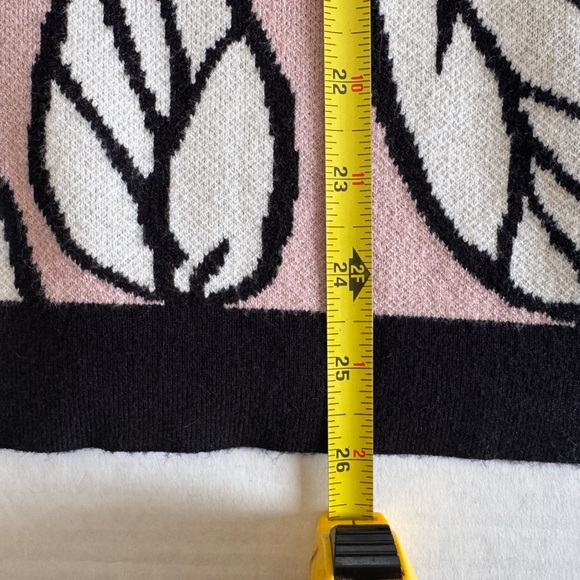 PUFF SLEEVE SWEATER. ANNE KLEIN PULLOVER SWEATER PINK AND JACQUARD. SIZE XL - Picture 13 of 16